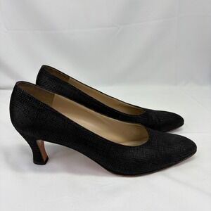 Vintage Salvatore Ferragamo Kitten Heel Pumps Size 10 AA Narrow Black  Designer
